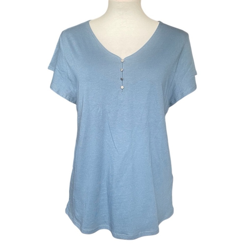 🌸2/$12🌸 Bleu Gray Flutter Sleeve Top Blouse Flutter Sleeve Small